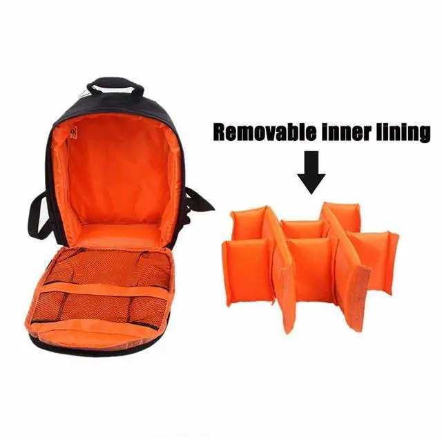 Alt view image 3 of 7 - Digital Camera Waterproof Sling Backpack Shoulder Bag for Canon Nikon Sony DSLR orange