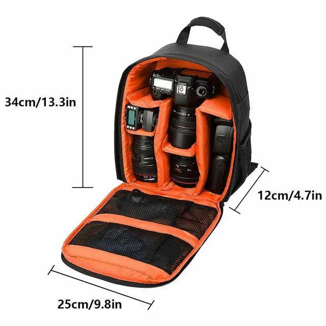 Alt view image 5 of 7 - Digital Camera Waterproof Sling Backpack Shoulder Bag for Canon Nikon Sony DSLR orange