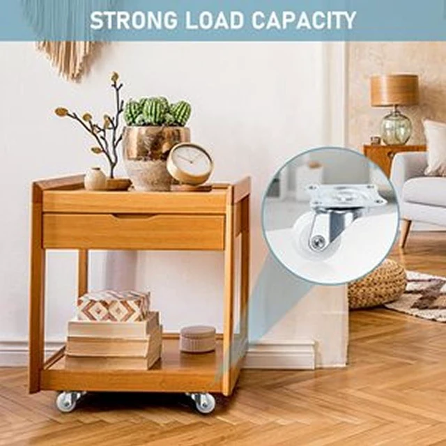 Alt view image 5 of 6 - 4-8 pack 1" 1.25" 1.5" 2" Heavy Duty Swivel Caster Set Rubber Wheels All Swivel 2 inch 4 pieces