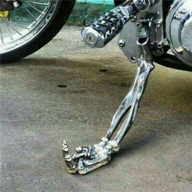 Main image of Motorcycle Kickstand Metal Motorbike Side Stand Middle Finger Joint Holder