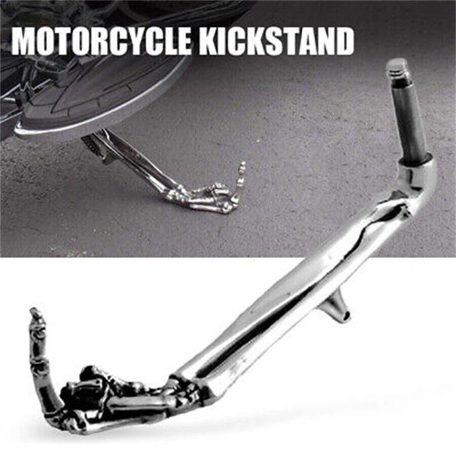 Alt view image 5 of 7 - Motorcycle Kickstand Metal Motorbike Side Stand Middle Finger Joint Holder