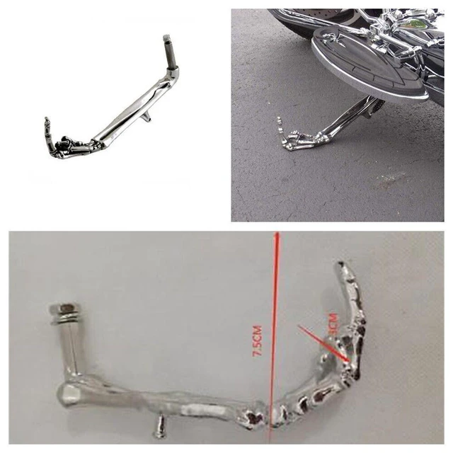 Alt view image 6 of 7 - Motorcycle Kickstand Metal Motorbike Side Stand Middle Finger Joint Holder