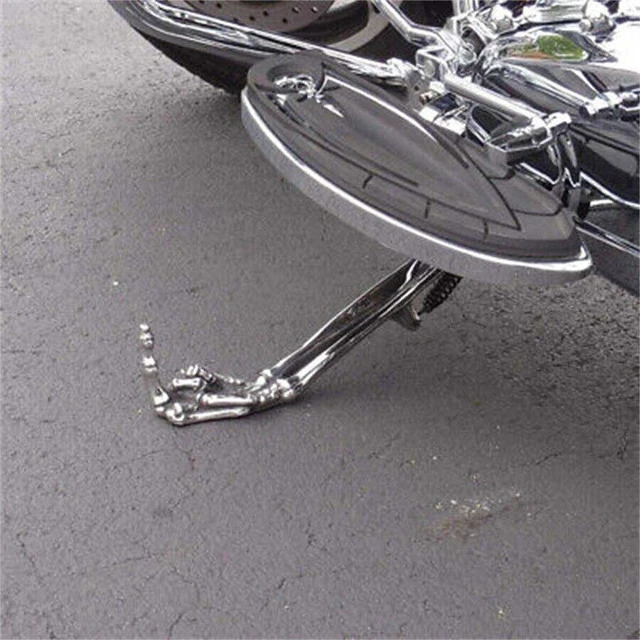 Alt view image 3 of 7 - Motorcycle Kickstand Metal Motorbike Side Stand Middle Finger Joint Holder