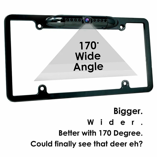 Alt view image 4 of 7 - Backup Camera Waterproof Night Vision HD Wide Angle License Plate Car Rear View