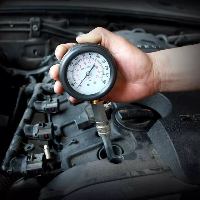 Alt view image 4 of 7 - Engine Cylinder Compression Tester Gauge Kit Gas Petrol Diagnostic Testing Tool
