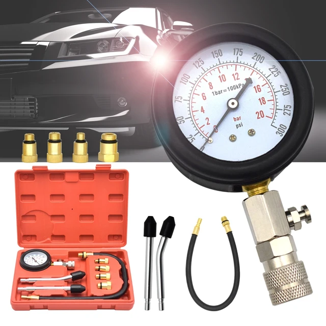 Alt view image 2 of 7 - Engine Cylinder Compression Tester Gauge Kit Gas Petrol Diagnostic Testing Tool