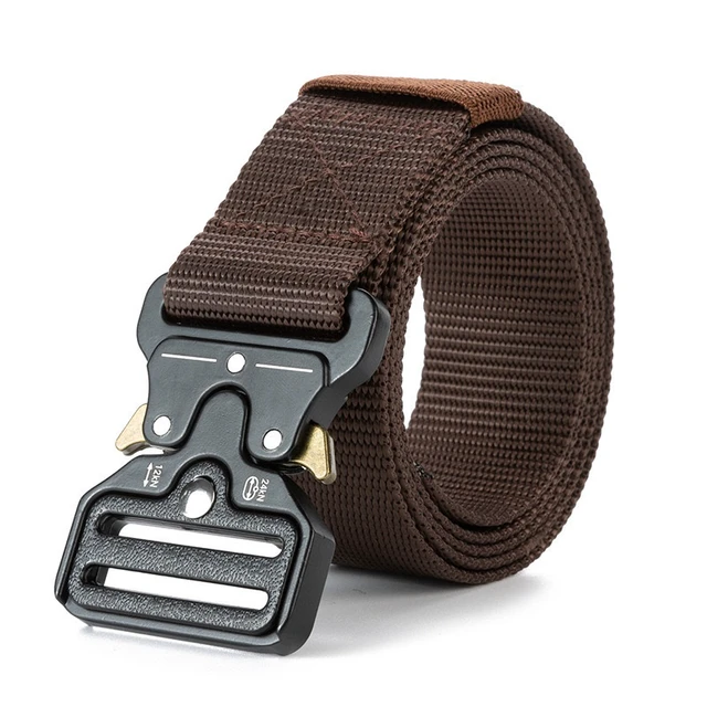 Main image of Genuine Tactical Belt Quick Release Nylon Military Outdoor Sports Black Unisex Coffee+Gold Ear 125CM -49.21 In