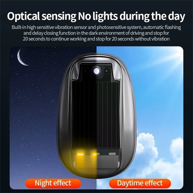 Alt view image 6 of 7 - 2Pcs Solar Powered LED Navigation Lights Cab Roof Lights For Car Truck