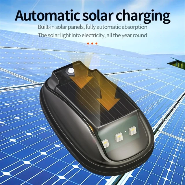 Alt view image 7 of 7 - 2Pcs Solar Powered LED Navigation Lights Cab Roof Lights For Car Truck