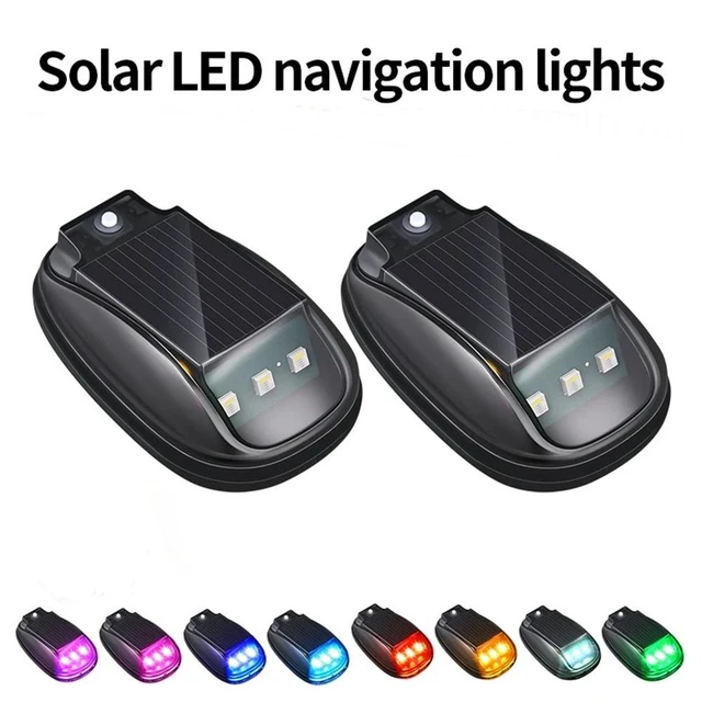 Main image of 2Pcs Solar Powered LED Navigation Lights Cab Roof Lights For Car Truck