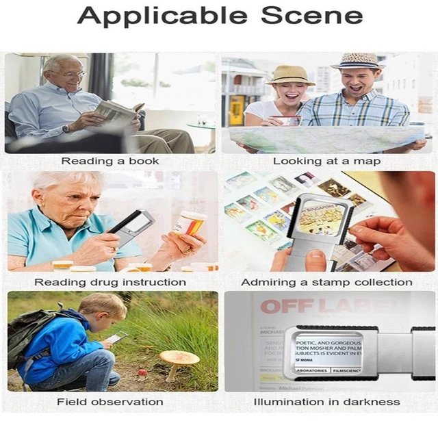 Alt view image 6 of 7 - Long Lasting User Friendly High-Performance Portable Magnifying Lamp for Seniors Black+Black