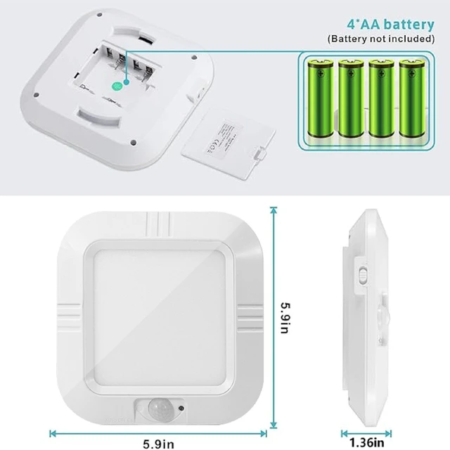 Alt view image 2 of 7 - 6000K Battery Operated Ceiling Light Motion Sensor Light Indoor Motion