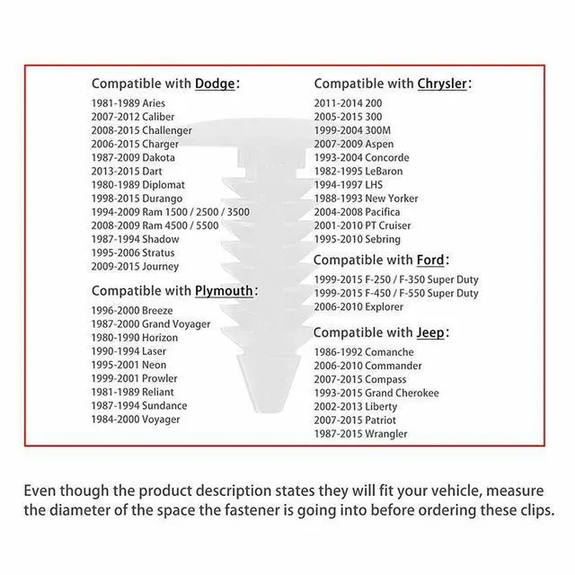 Alt view image 2 of 7 - 7mm 200 PCS Plastic Rivets Bumper Clips Auto Car Push Hole Pin Fastener Fender