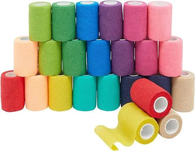 Main image of 3 Inch x 5 Yards Colorful Self Adherent Wrap Bandage 12 Colors 24 Rolls