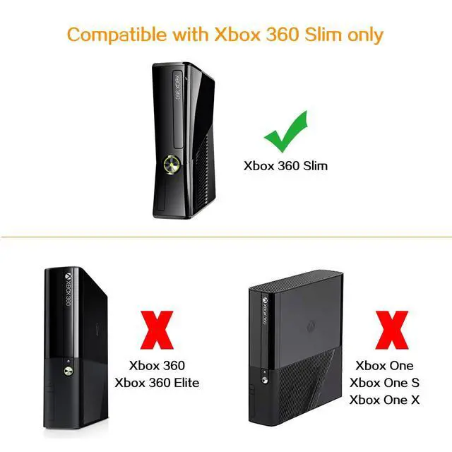 Alt view image 6 of 6 - For Xbox 360 Slim Console Power Supply Brick AC Adapter Charger with Power Cord