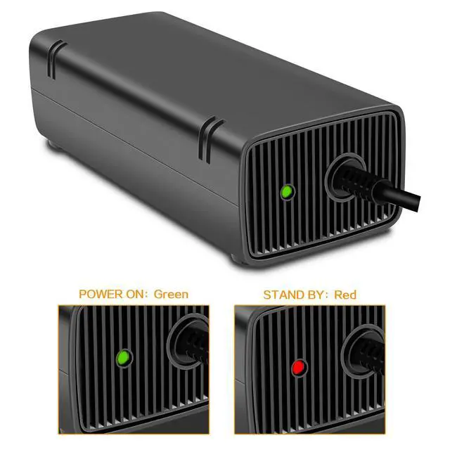 Alt view image 5 of 6 - For Xbox 360 Slim Console Power Supply Brick AC Adapter Charger with Power Cord