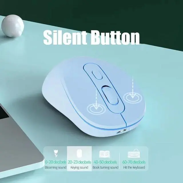 Alt view image 2 of 7 - 2.4G Bluetooth Dual Mode Wireless Mouse Silent Click Rechargeable For Laptop PC