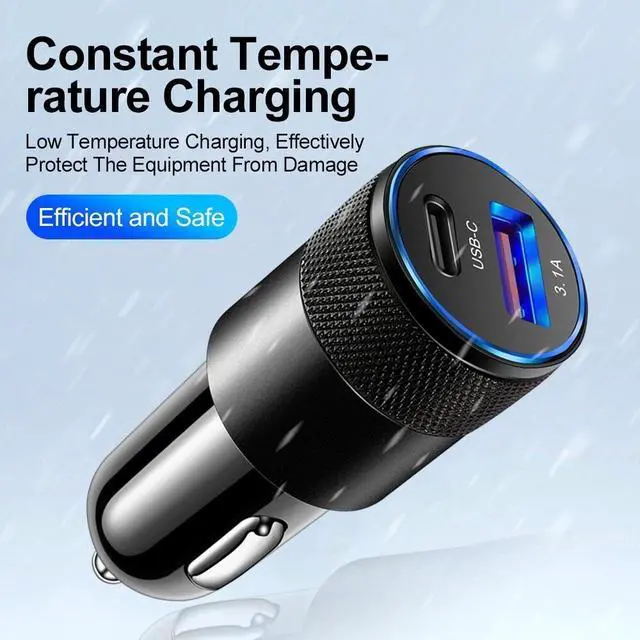 Alt view image 4 of 6 - 2Pack Fast Charging 2 Port PD USB-C Car Charger Adapter For iPhone For Samsung-PD15W-Silver-2pcs