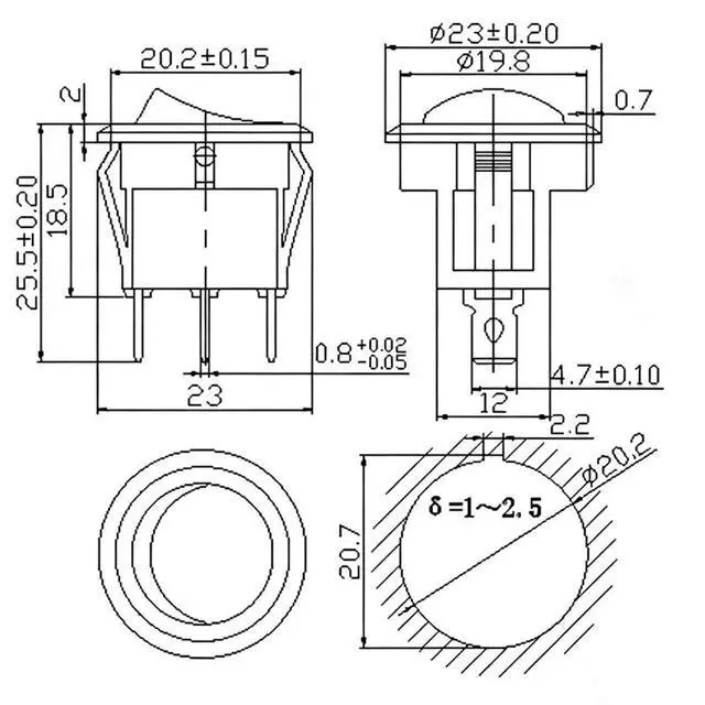Alt view image 7 of 7 - 1SET SPST Mini Toggle Switch Wires On/Off Metal Small Automotive Car Truck 4PCS