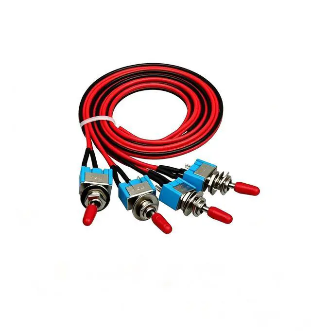 Main image of 1SET SPST Mini Toggle Switch Wires On/Off Metal Small Automotive Car Truck 4PCS
