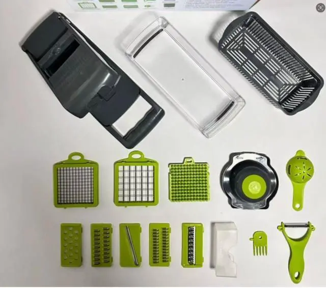 Main image of 15-In-1 Vegetable Fruit Chopper Cutter Food Onion Veggie Dicer Slicer Kitchen-15-In-1 Scoop-shaped slicer with 11 blades