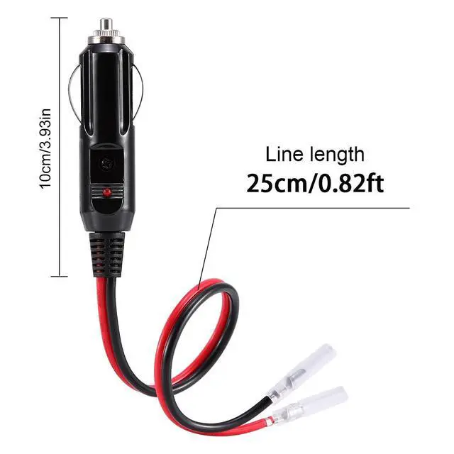 Alt view image 3 of 7 - 2Pcs 12V-24V Fused Car Cigarette Lighter Male Plug Leads LED Light Replacement-25cm/0.82ft