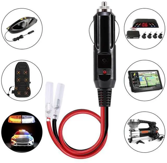 Alt view image 4 of 7 - 2Pcs 12V-24V Fused Car Cigarette Lighter Male Plug Leads LED Light Replacement-25cm/0.82ft