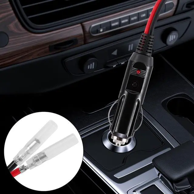 Alt view image 7 of 7 - 2Pcs 12V-24V Fused Car Cigarette Lighter Male Plug Leads LED Light Replacement-25cm/0.82ft