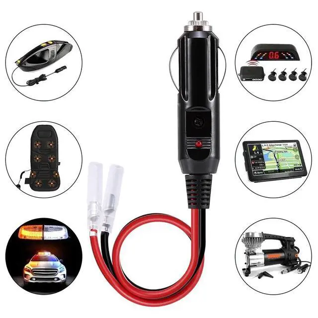 Alt view image 4 of 7 - 2Pcs 12V-24V Fused Car Cigarette Lighter Male Plug Leads LED Light Replacement-30cm/0.98ft