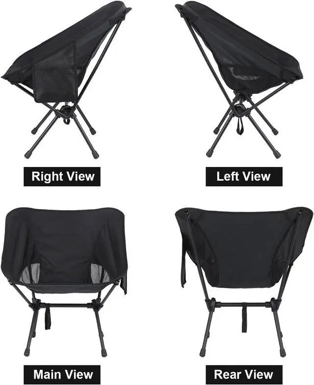 Alt view image 6 of 7 - 2 Pack Collapsible Camp Chairs w/Carrying Bag Outdoor Chair Camping Hiking