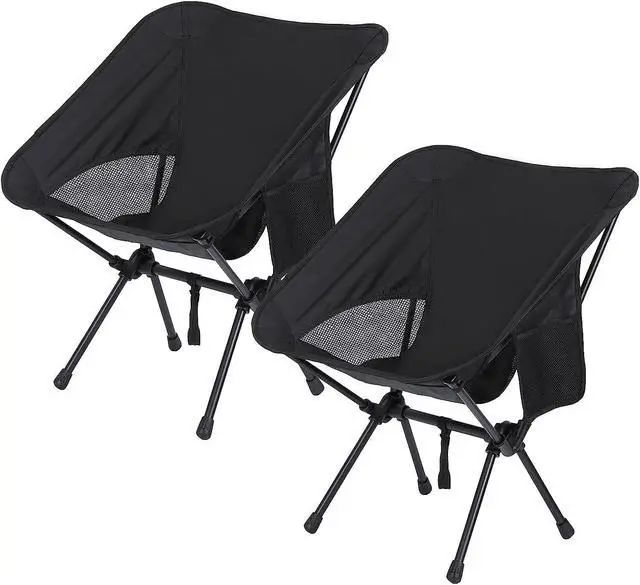 Alt view image 2 of 7 - 2 Pack Collapsible Camp Chairs w/Carrying Bag Outdoor Chair Camping Hiking