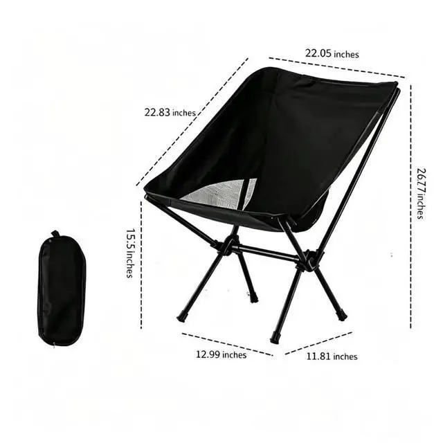 Alt view image 7 of 7 - 2 Pack Collapsible Camp Chairs w/Carrying Bag Outdoor Chair Camping Hiking