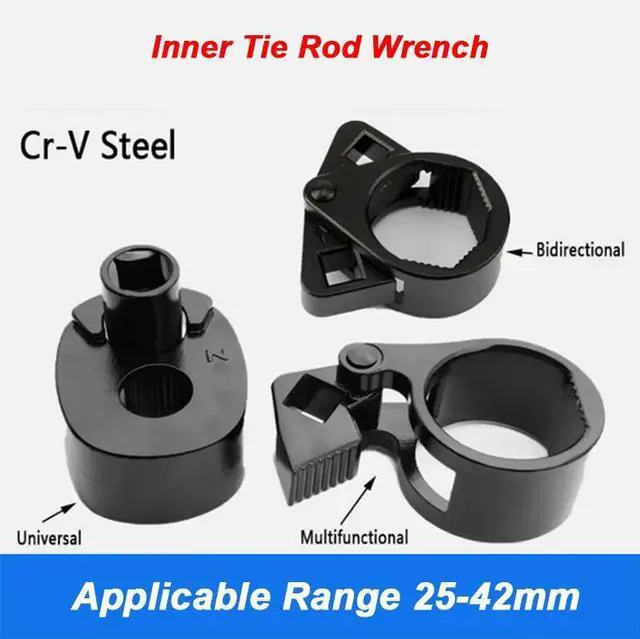 Alt view image 3 of 7 - Black Inner Tie Rod Wrench Universal Steering Track Removal Garage Tool 27-42mm