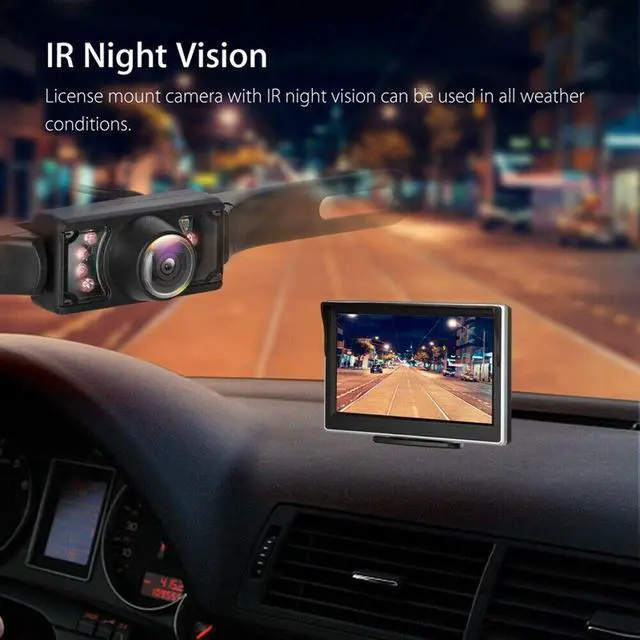 Alt view image 3 of 7 - 5" Monitor Backup Camera Car Rear View HD Parking System Night Vision