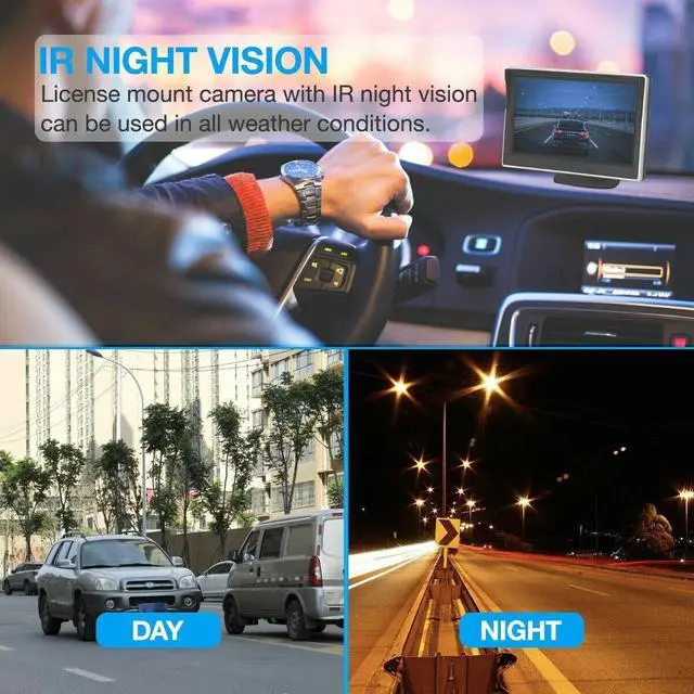 Alt view image 2 of 7 - 5" Monitor Backup Camera Car Rear View HD Parking System Night Vision