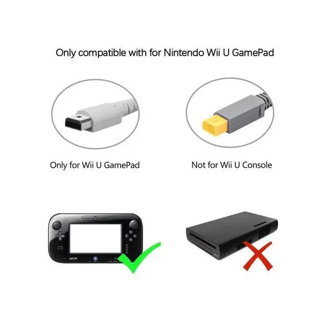 Alt view image 3 of 7 - AC Charger for Nintendo Wii U Gamepad Power Supply Wall Plug Home Fast Charging