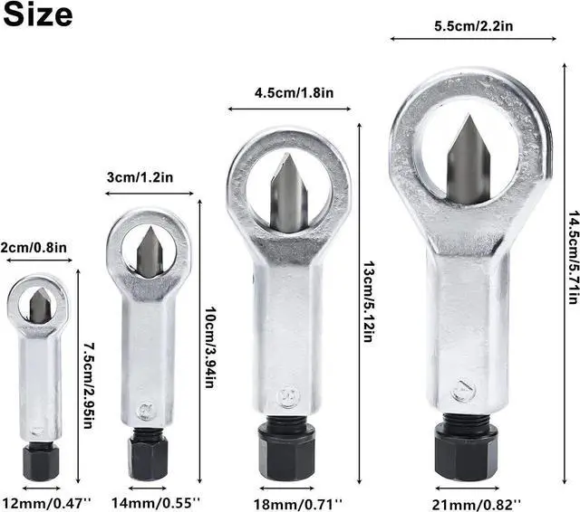 Alt view image 3 of 7 - 9-27mm Nut Splitter Breaker Nut Remover Extractor Adjustable Cracker Hand Tool