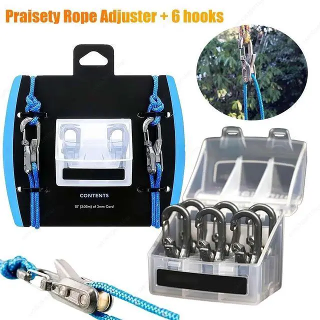 Main image of 6 Hooks+6 Ropes with Roller Tensioner Lock Buckle Tie Down Rope Cargo Tightening 6 Hooks+6 Ropes