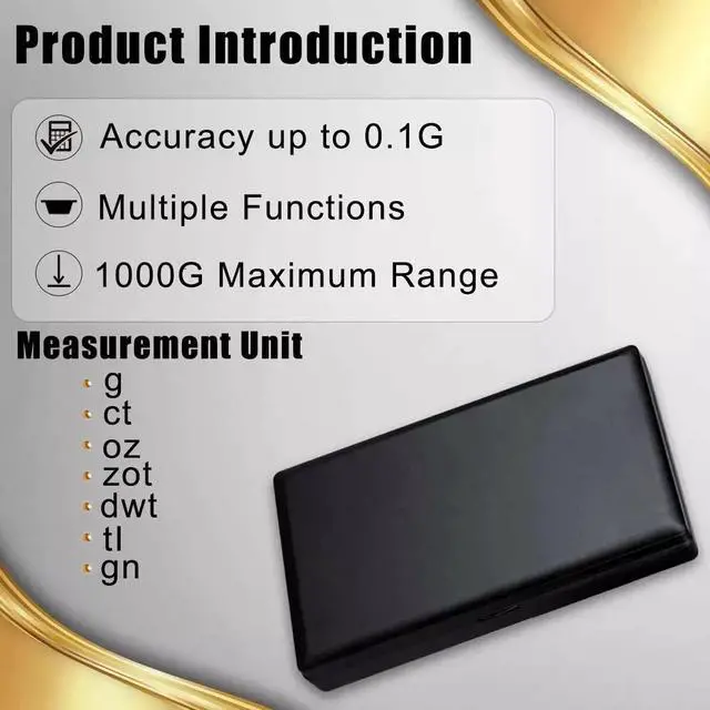 Alt view image 6 of 7 - Pocket 1000g x 0.1g Digital Jewelry Gold Coin Gram Balance Weight Precise Scale