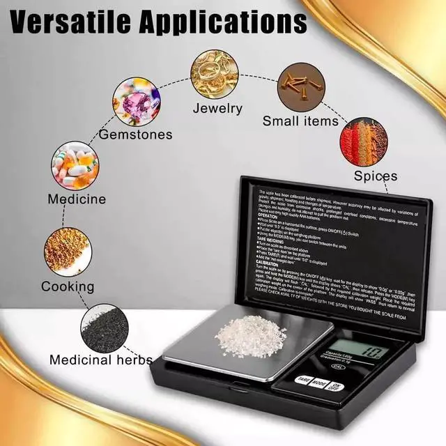 Alt view image 7 of 7 - Pocket 1000g x 0.1g Digital Jewelry Gold Coin Gram Balance Weight Precise Scale