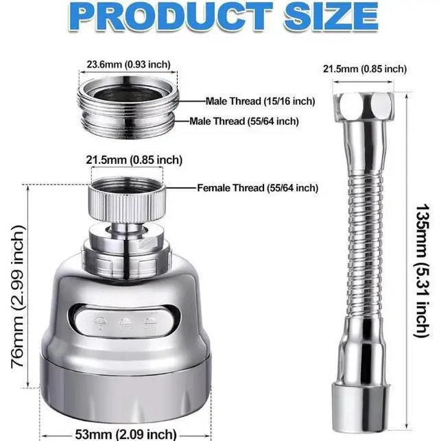 Alt view image 2 of 7 - 3 Model Kitchen Tap Head Water Faucet Extender Sprayer Sink Spray Aerator Nozzle