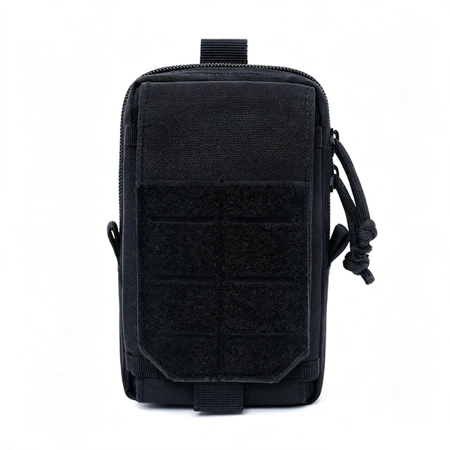 Alt view image 6 of 7 - Tactical MOLLE EDC Utility Waist Bag Phone Pouch Vest Fish Biking Outdoor Belt Black