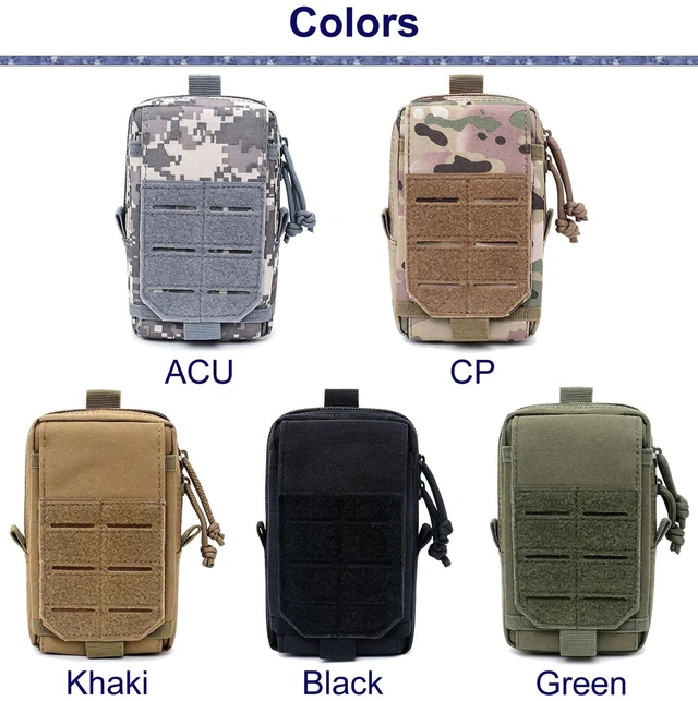 Alt view image 2 of 7 - Tactical MOLLE EDC Utility Waist Bag Phone Pouch Vest Fish Biking Outdoor Belt Khaki