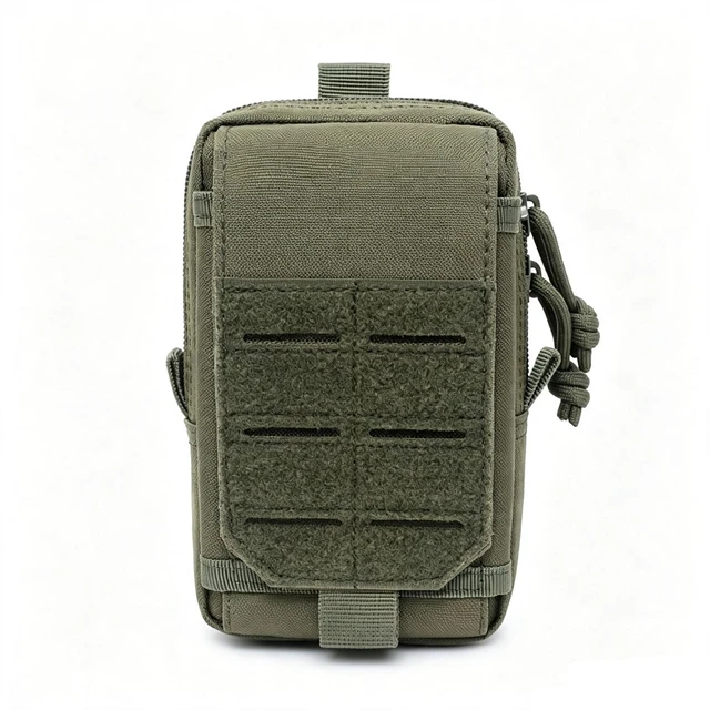 Alt view image 2 of 7 - Tactical MOLLE EDC Utility Waist Bag Phone Pouch Vest Fish Biking Outdoor Belt Green