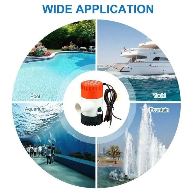 Alt view image 7 of 7 - 1100 GPH Bilge Pump SEAFLO 12V Boat Marine Yacht Submersible Water Pump 3/4"