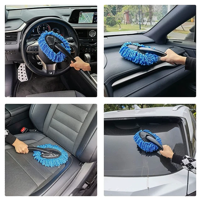 Alt view image 2 of 7 - 3pcs Car Cleaning Duster Microfiber Large Home Wax Treated Plastic Handle Brush