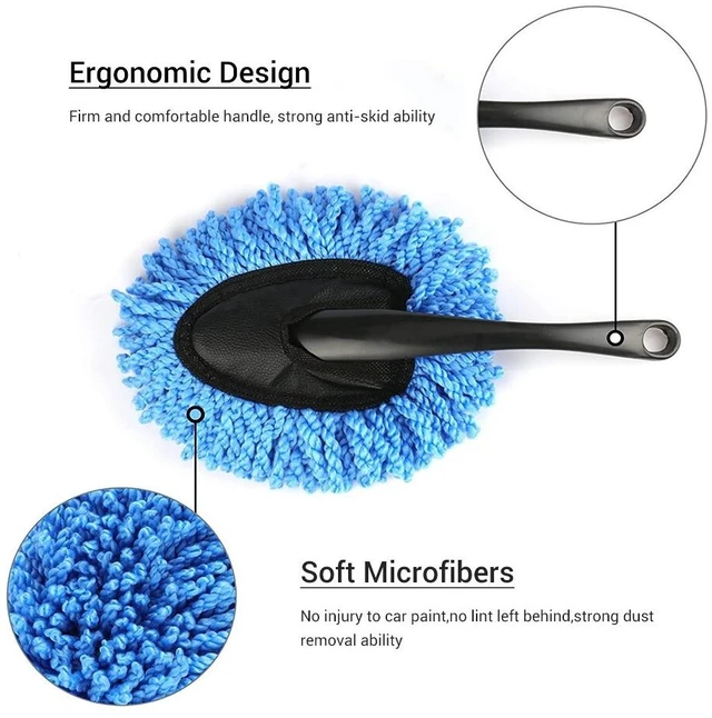 Alt view image 4 of 7 - 3pcs Car Cleaning Duster Microfiber Large Home Wax Treated Plastic Handle Brush
