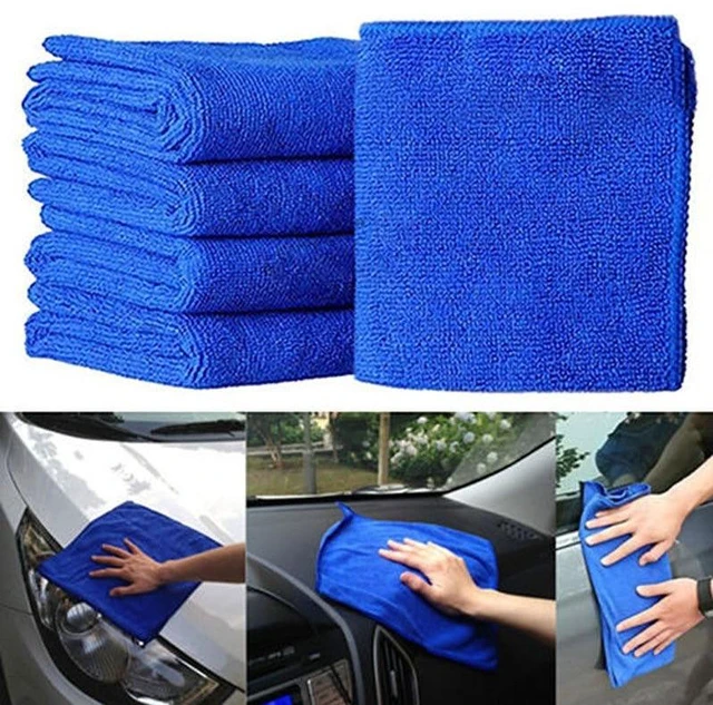 Alt view image 4 of 6 - 3pcs Car Cleaning Duster Microfiber Large Home Wax Treated Plastic Handle Brush Blue long brushx2+towel