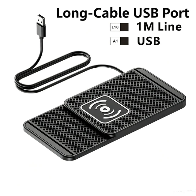 Alt view image 6 of 7 - Wireless Car Phone Charger Fast Charging Pad Mat+Dual Port PD Type C Car Charger