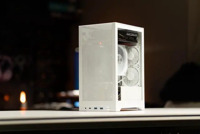 Alt view image 7 of 7 - Shiny Snake L200 10.4L SFF Small Form Factor Mini-ITX PC Gaming Case, Supports SFX PSU, 205mm GPU & 135mm Cooler, Swappable Mesh & Glass Panels, Direct GPU Mount Without Riser, 4 Fan Slots - White